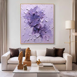Large Modern Acrylic Painting On Canvas Purple Texture Color Block Abstract Oil Painting Original Artwork Decor