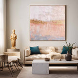Contemporary Minimalism Oil Painting Square Texture Abstract Pink Acrylic Painting On Canvas Wall Art