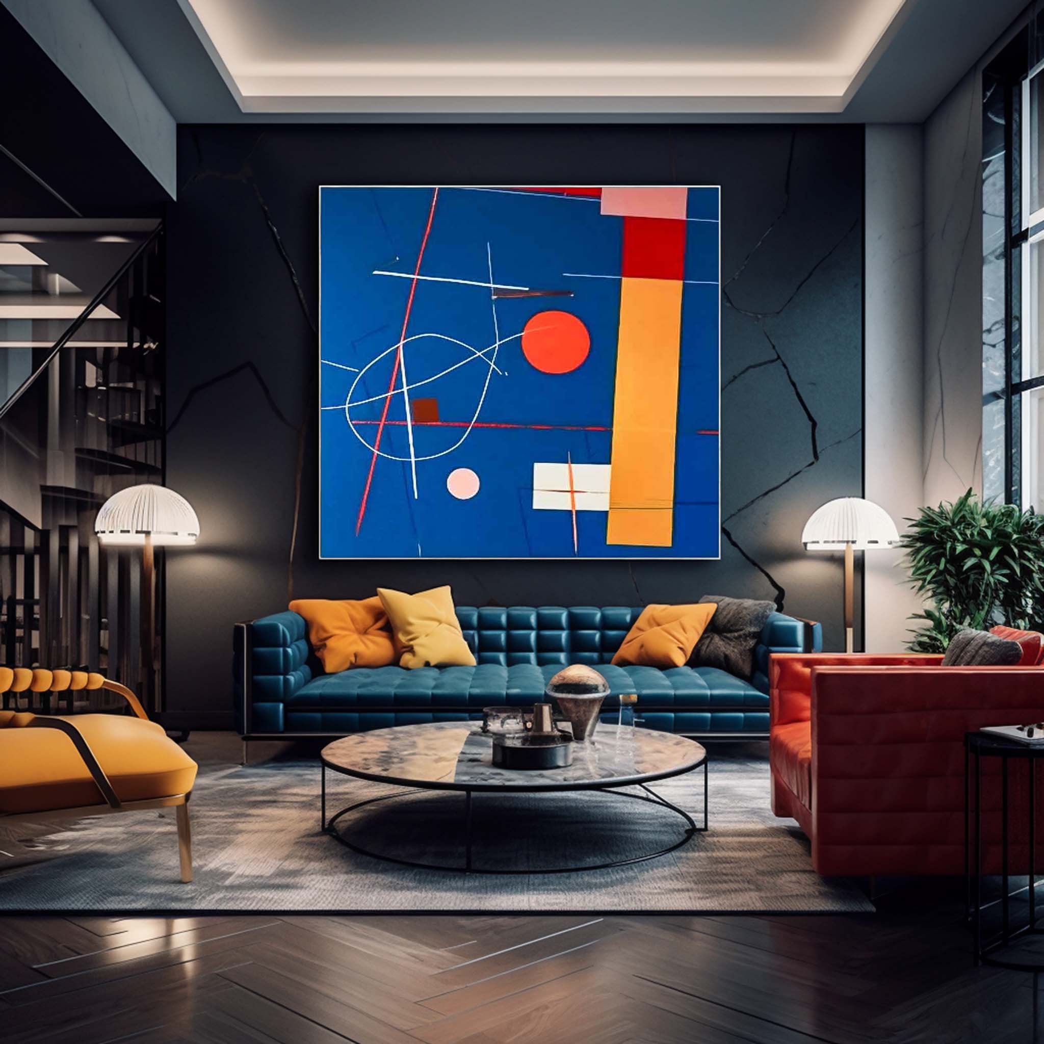 Original Modern Wall Art Square Abstract Graffiti Oil Painting Large Minimalist Acrylic Painting On Canvas Home Room
