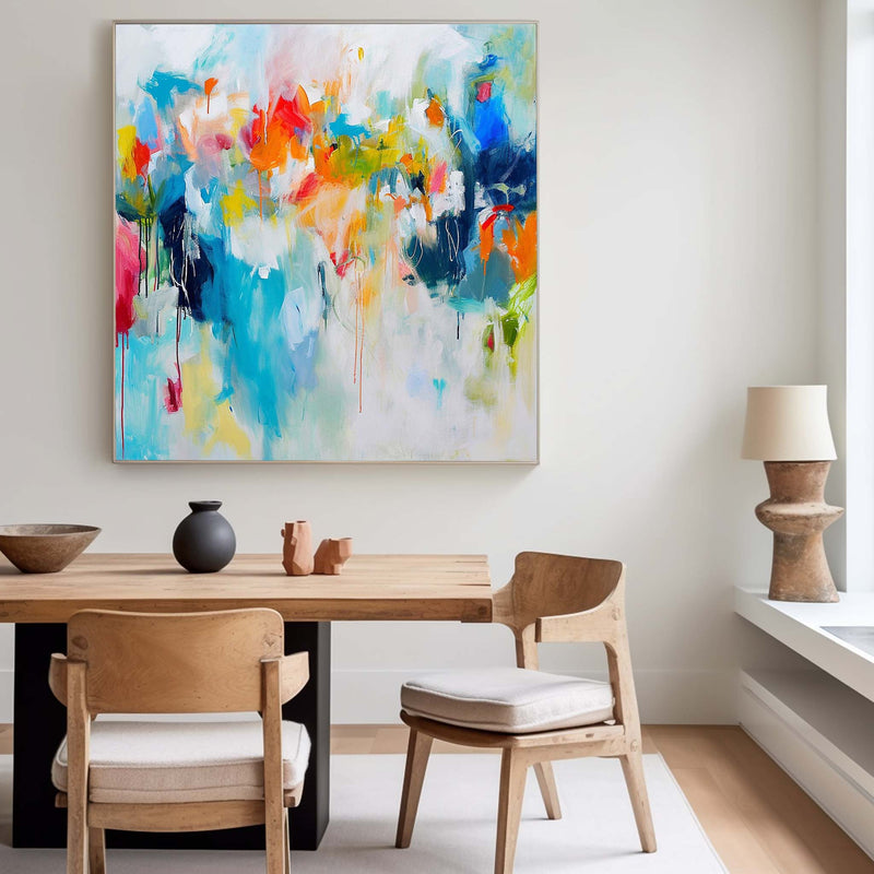 New Abstract Painting Colorful Original Hand Painted Wall Art Contemporary Abstract Art For Sale