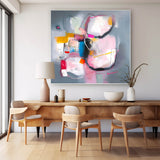 Square Abstract Fine Art Canvas Original hand painted wall art Contemporary Abstract Art For Sale