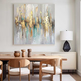Square Texture Abstract Gold Acrylic Painting On Canvas Contemporary Popular Oil Painting Wall Art