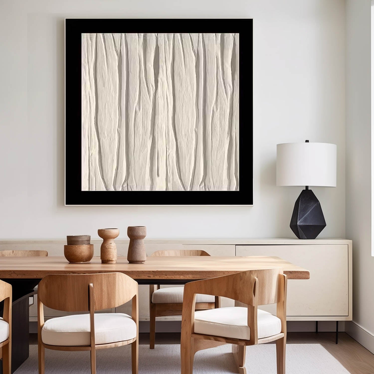 Square Modern Minimalist Canvas Acrylic Painting Large Abstract Artwork Original Wall Art For Living Room