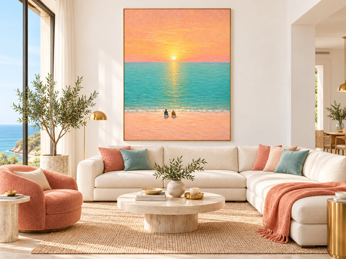 Original Impressionist Style Textured Canvas Painting Of A Healing Seascape