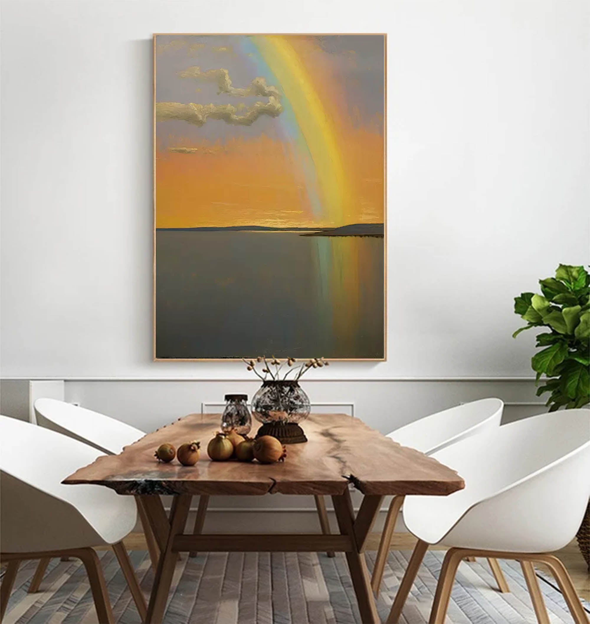 Rainbow Abstract Modern Wall Art Acrylic Painting Large Texture Landscape Oil Painting Home Decoration