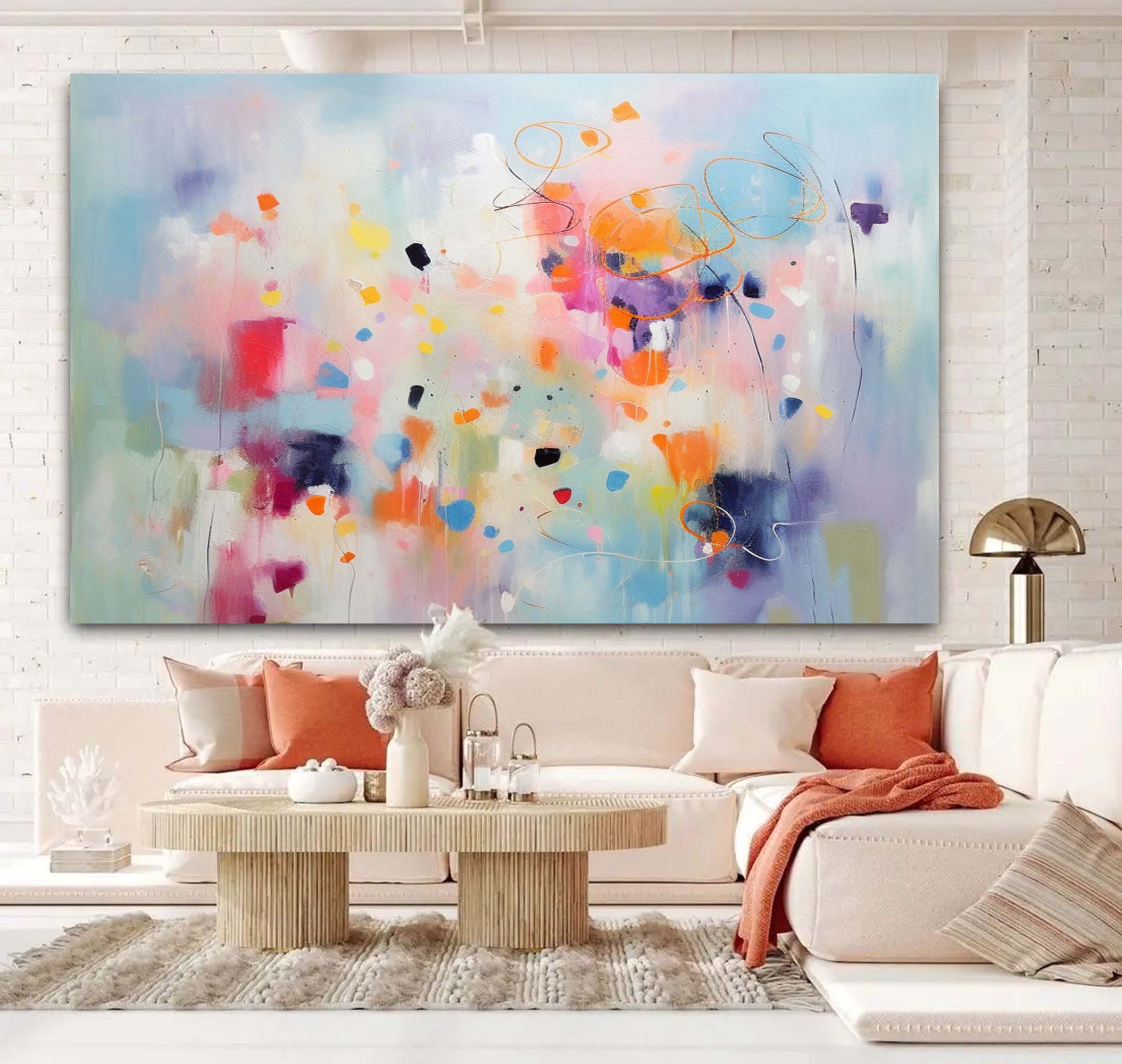 Original Colorful Abstract Oil Painting On Canvas Large Wall Art Modern Graffiti Oil Painting Home Decoration