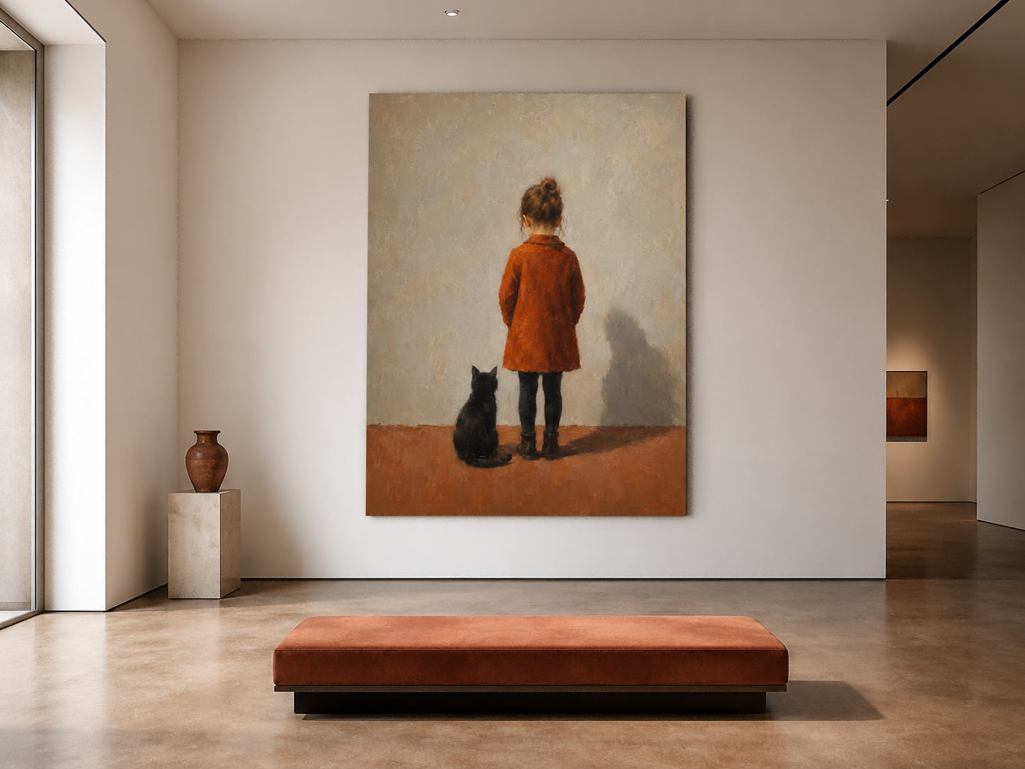 Modern Realist Figure Art For Living Room Warm Brown Tones