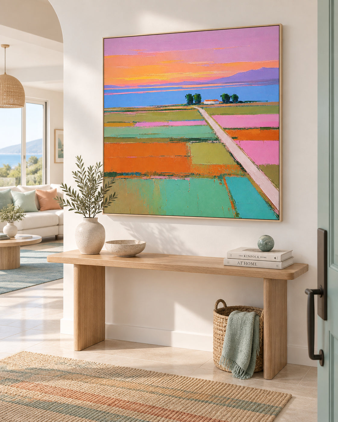 Modern Colorful Wall Art For Living Room And Bedroom Decor With Sunset View