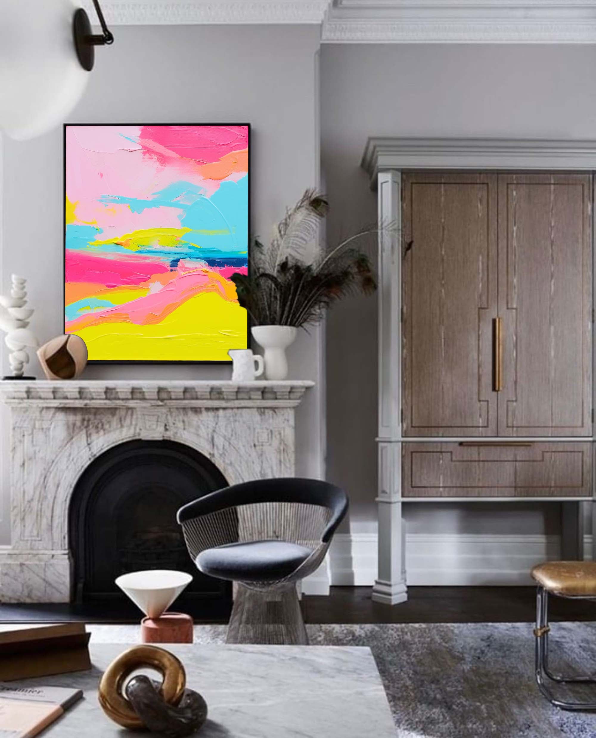  Large Colorful Original Painting Abstract Oil Painting On Canvas Modern Texture Wall Art Bright Colorful For Living Room