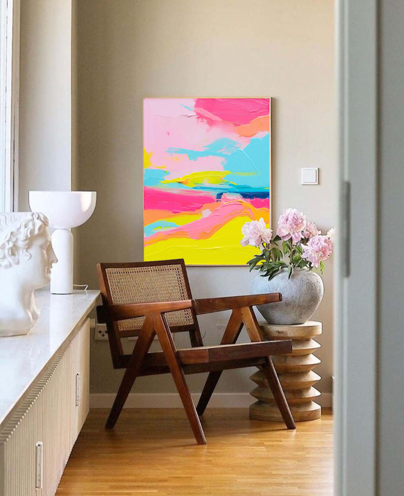  Large Colorful Original Painting Abstract Oil Painting On Canvas Modern Texture Wall Art Bright Colorful For Living Room