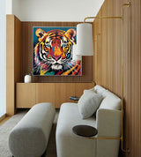 Original Tiger Oil Painting On Canvas Large Abstract Tiger Canvas Wall Art Modern Impressionist Animal Artwork for Living Room Bedroom