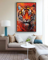 Modern Bright Abstract Tiger Canvas Oil Painting Original Tiger Canvas Wall Art Texture Modern Animal Oil Painting Home Decor