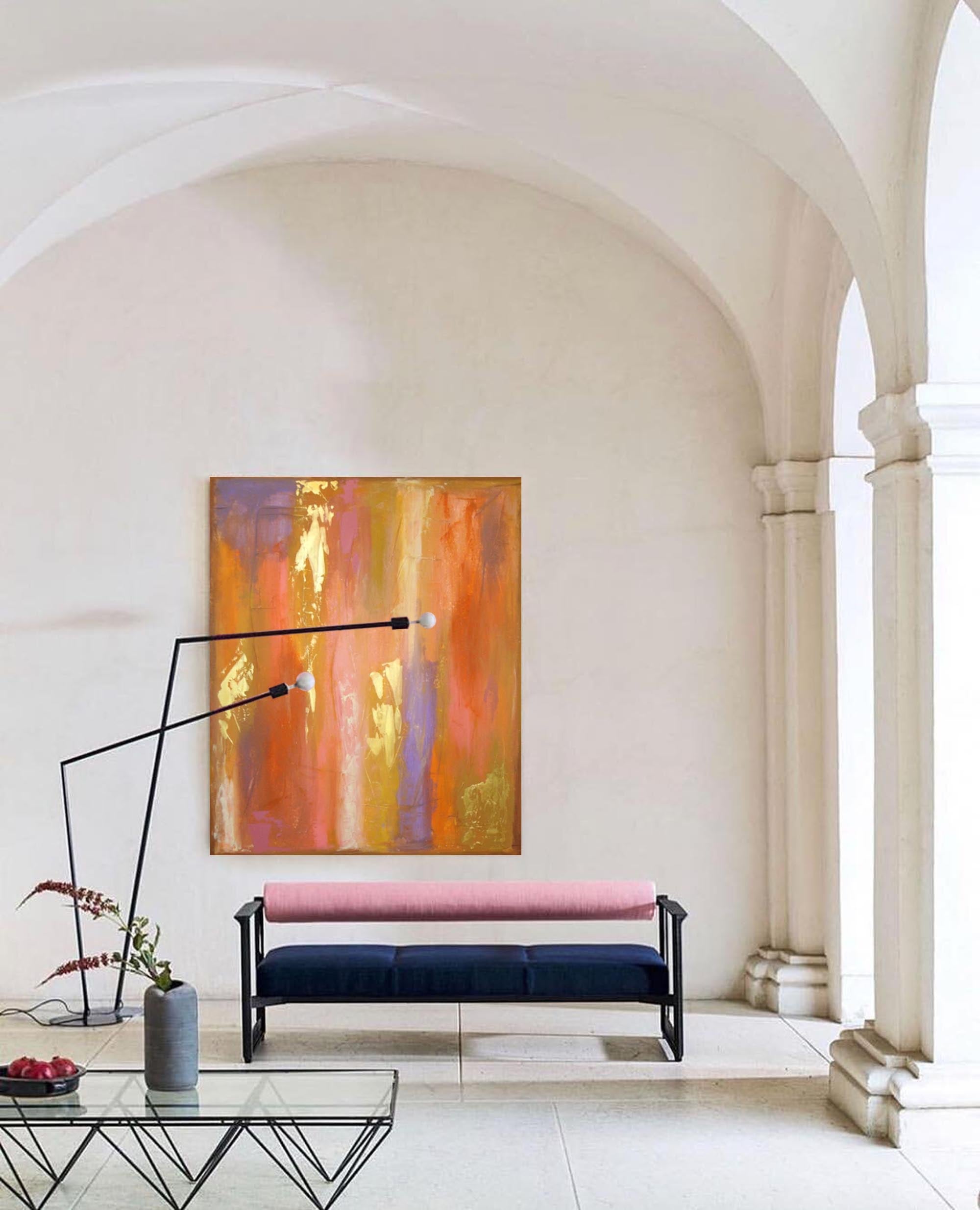 Bright Abstract Oil Painting On Canvas Large Original Acrylic Painting Living Room Modern Wall Art