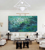 Original Texture Oil Painting On Canvas Large Green Acrylic Painting Modern Abstract Living Room Wall Art