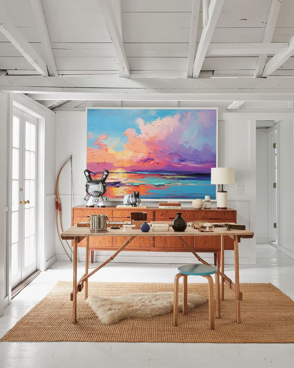 Modern Abstract Landscape Oil Painting On Canvas Bright Landscape Large Original Sunset Wall Art Home Decor