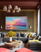 Modern Abstract Landscape Oil Painting On Canvas Bright Landscape Large Original Sunset Wall Art Home Decor