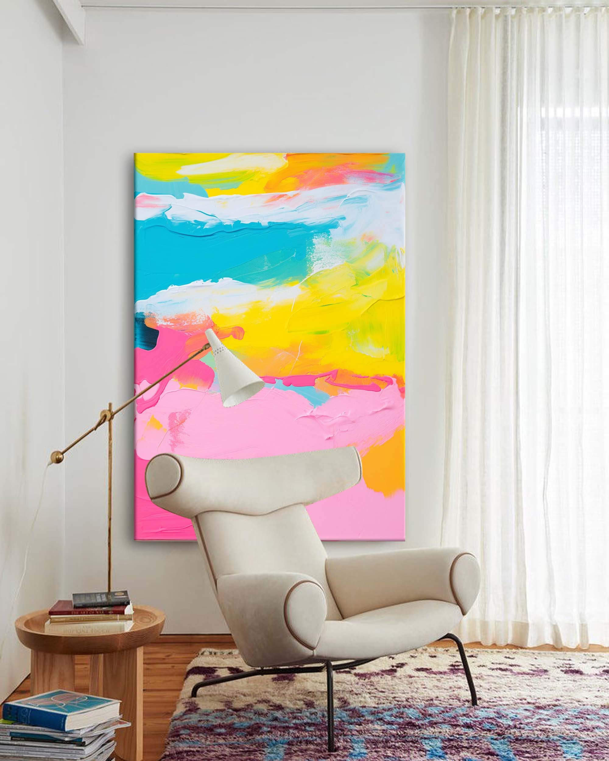  Large Colorful Original Painting Bright Colorful Abstract Oil Painting On Canvas Modern Texture Wall Art For Living Room