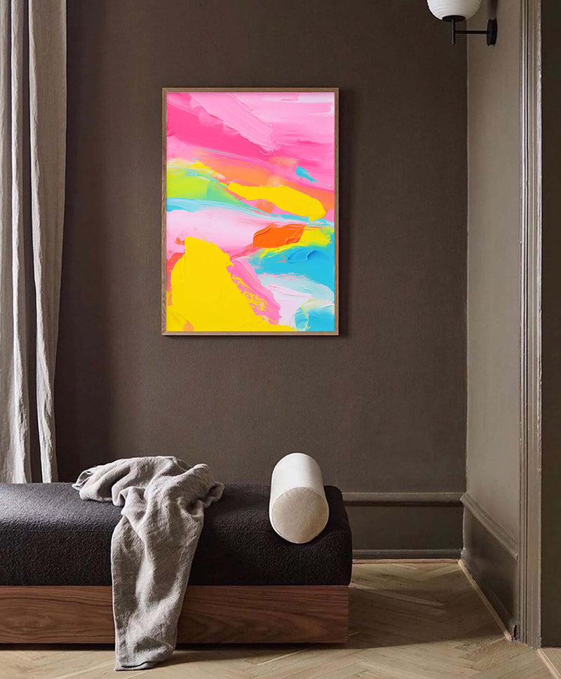  Large Colorful Original Painting Bright Colorful Abstract Oil Painting On Canvas Modern Texture Wall Art For Living Room