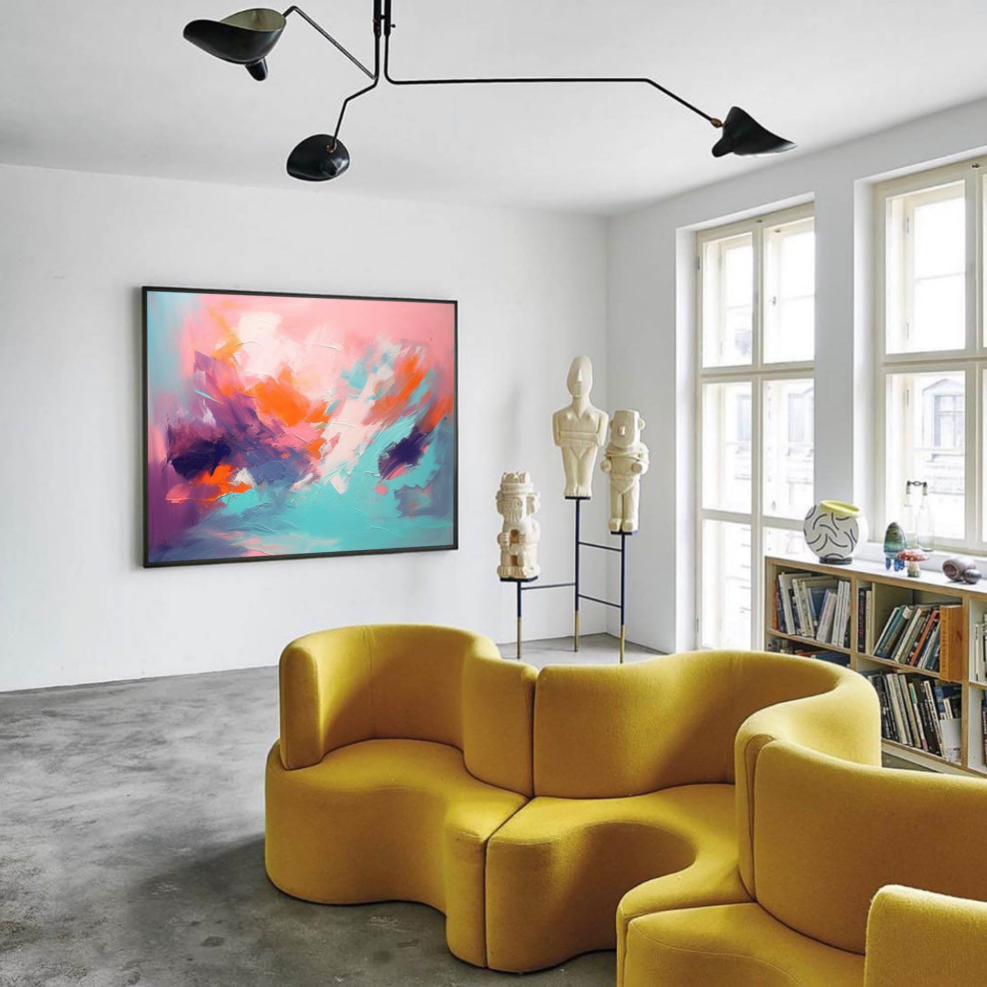 Modern Abstract Painting Bright Colorful Large Abstract Oil Painting Original Wall Art Home Decoration