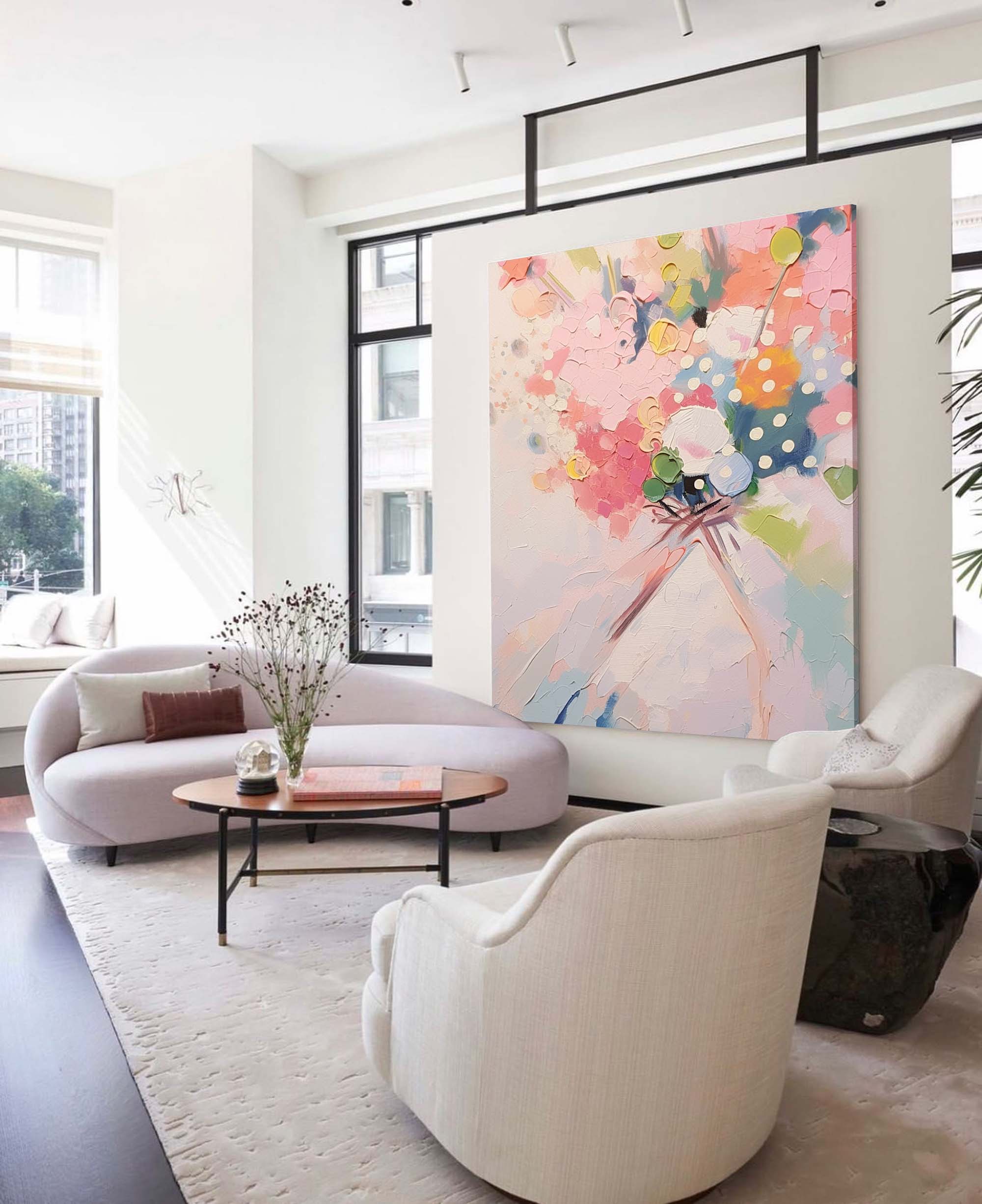 Colorful Abstract Bouquet Acrylic Painting Large Modern Texture Wall Art Original Canvas Oil Painting Suitable For Home Decoration Gifts