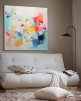 Modern Large Acrylic Painting Wall Art Bright Colorful Original Abstract Oil Painting Living Room Art On Sale