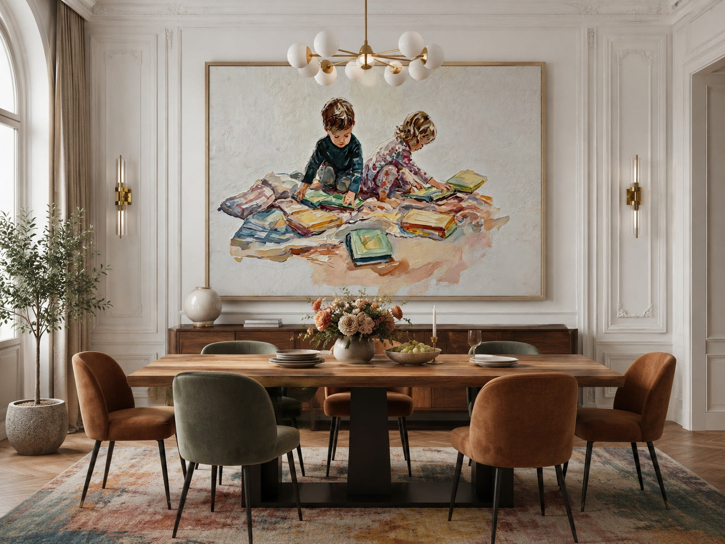 Adorable Kids Playing Art For Playroom Nursery And Kids Room Walls