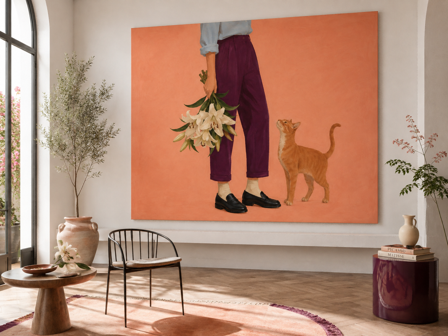 Minimalist Figurative Canvas Art Daily Life Warmth Original Oil