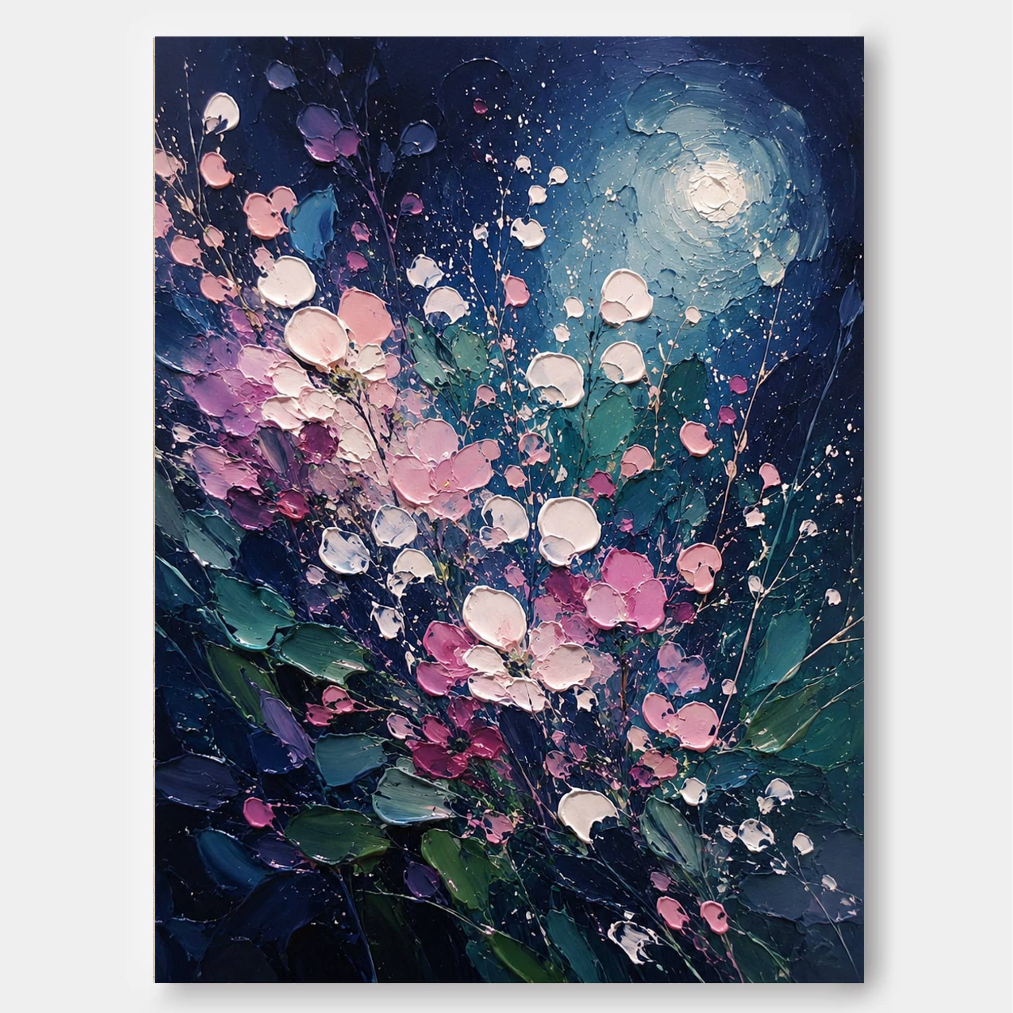 Romantic Moonlight Flower Wall Art For Bedroom And Living Room Decor Romantic Moonlight Flower Wall Art For Bedroom And Living Room Decor