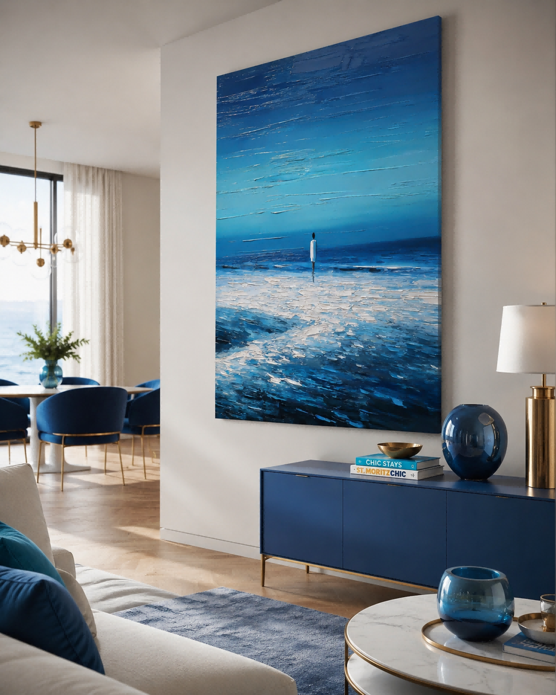 Original Figurative Seascape Oil Painting Expressing Solitude And Ocean Power