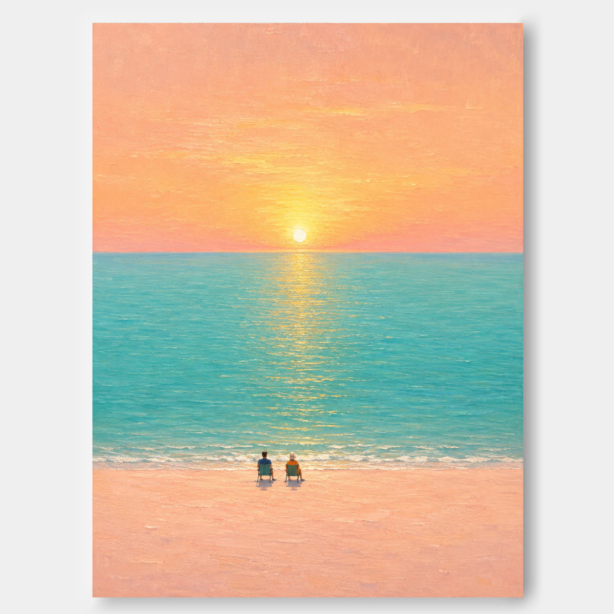Original Impressionist Style Textured Canvas Painting Of A Healing Seascape