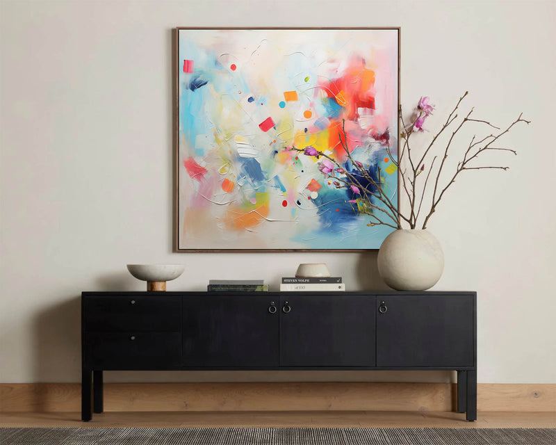Modern Large Acrylic Painting Wall Art Bright Colorful Original Abstract Oil Painting Living Room Art On Sale