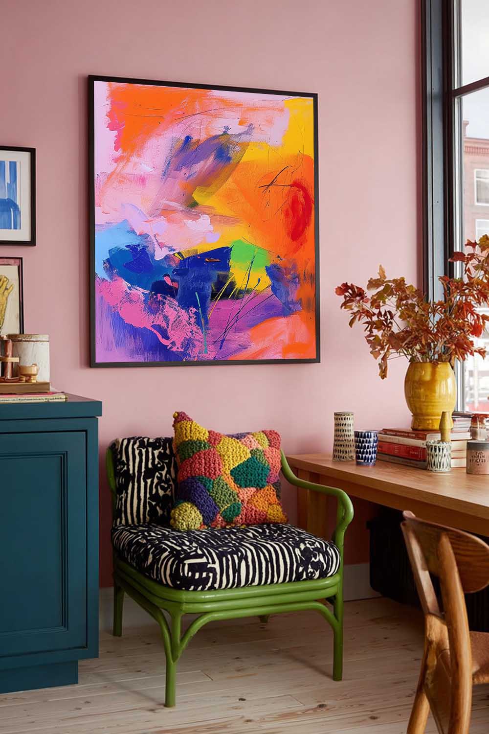 Vibrant Colorful Abstract Oil Painting On Canvas Large Modern Wall Art For Living Room Bedroom Home Decor