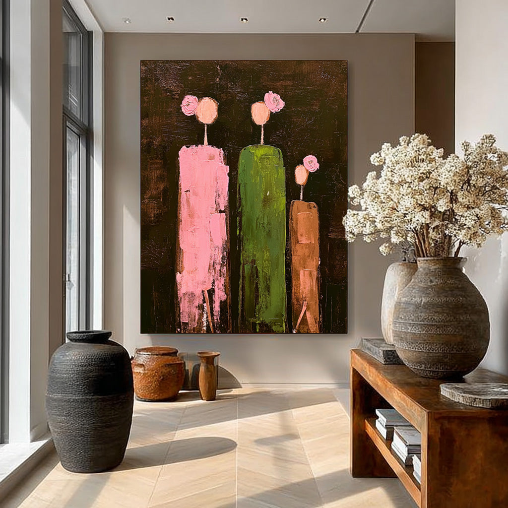 Textured Original Abstract Family Wall Art Unique Modern Decor with Soft Tones For Cozy Living Spaces