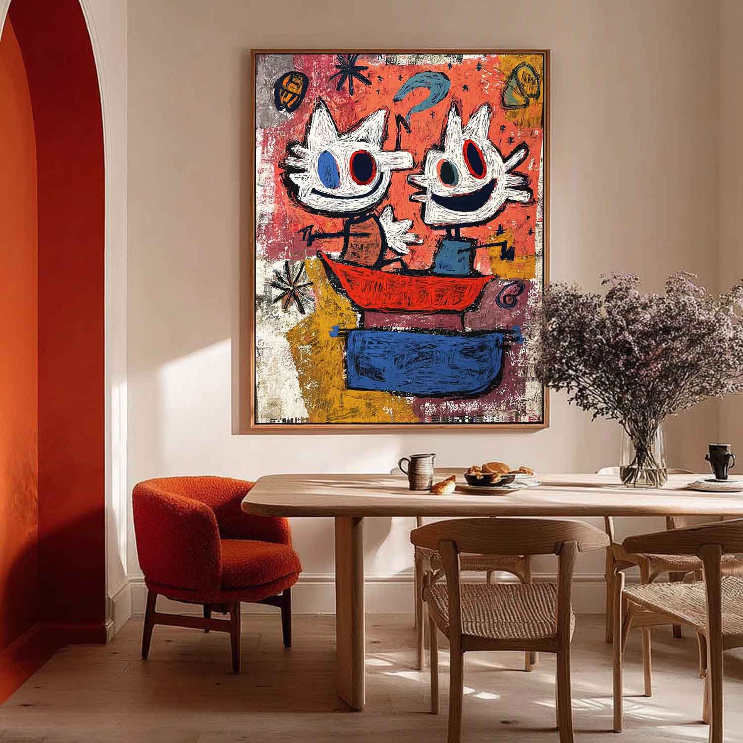 Original Features Artwork Abstract Lovely Characters Painting Canvas Large Graffiti Cartoon Figure Wall Art