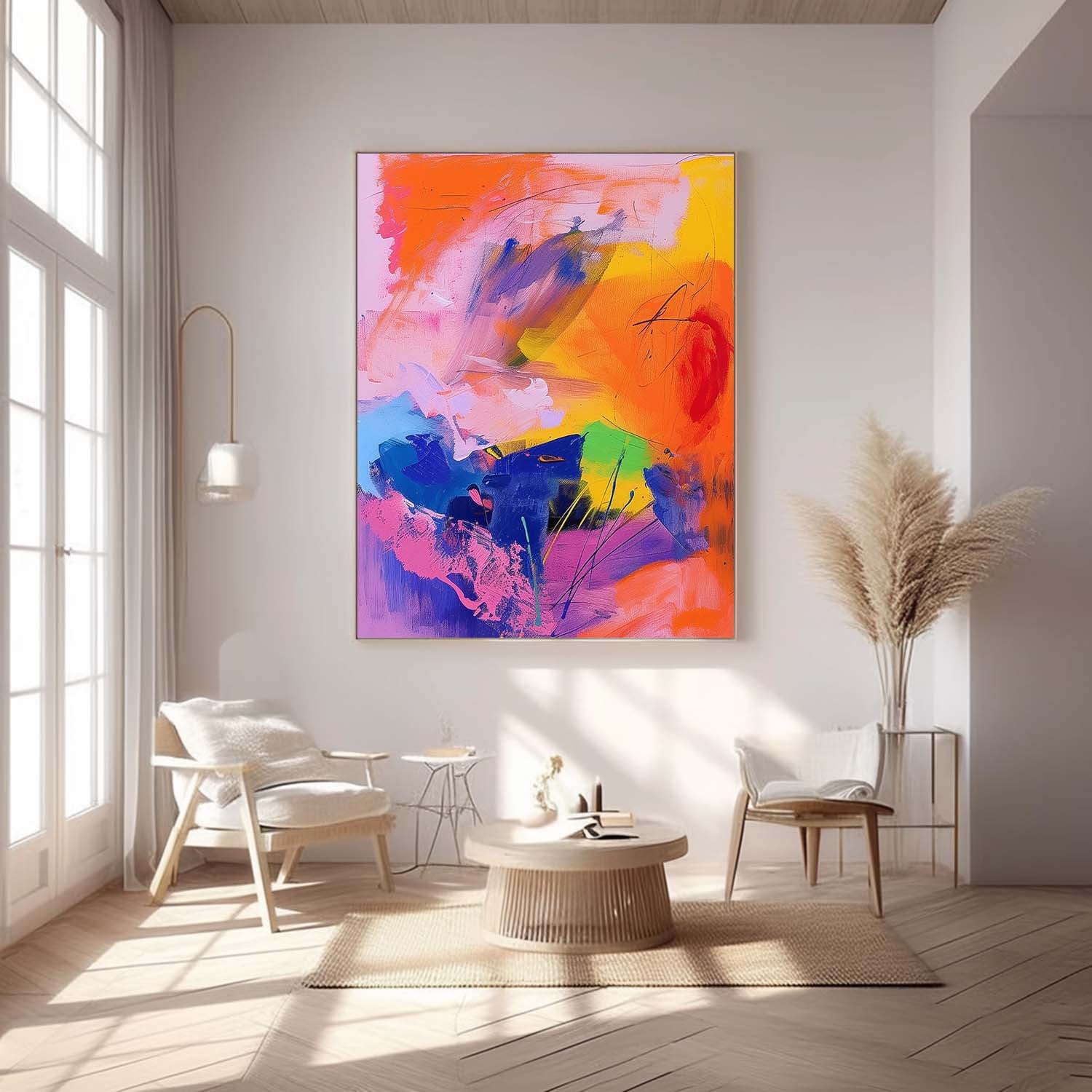 Vibrant Colorful Abstract Oil Painting On Canvas Large Modern Wall Art For Living Room Bedroom Home Decor