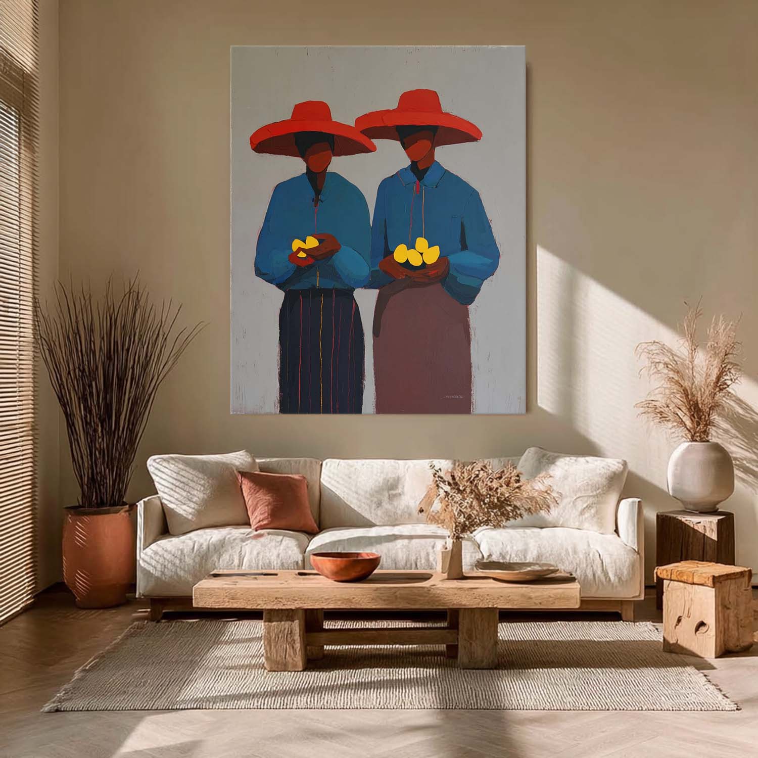 Original Oil Painting Of Two Figures Modern Abstract Decorative Wall Art Unique Figurative Home Decor Gift