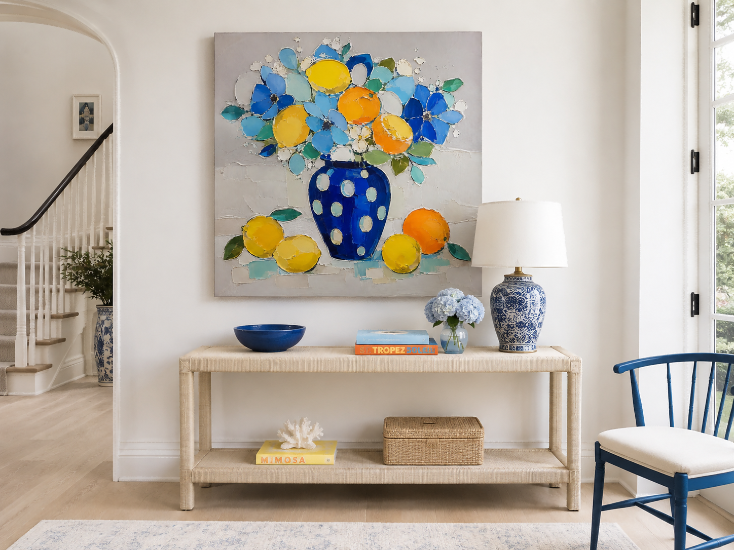 Abstract Impasto Floral Painting With Bold Textured Brushstrokes