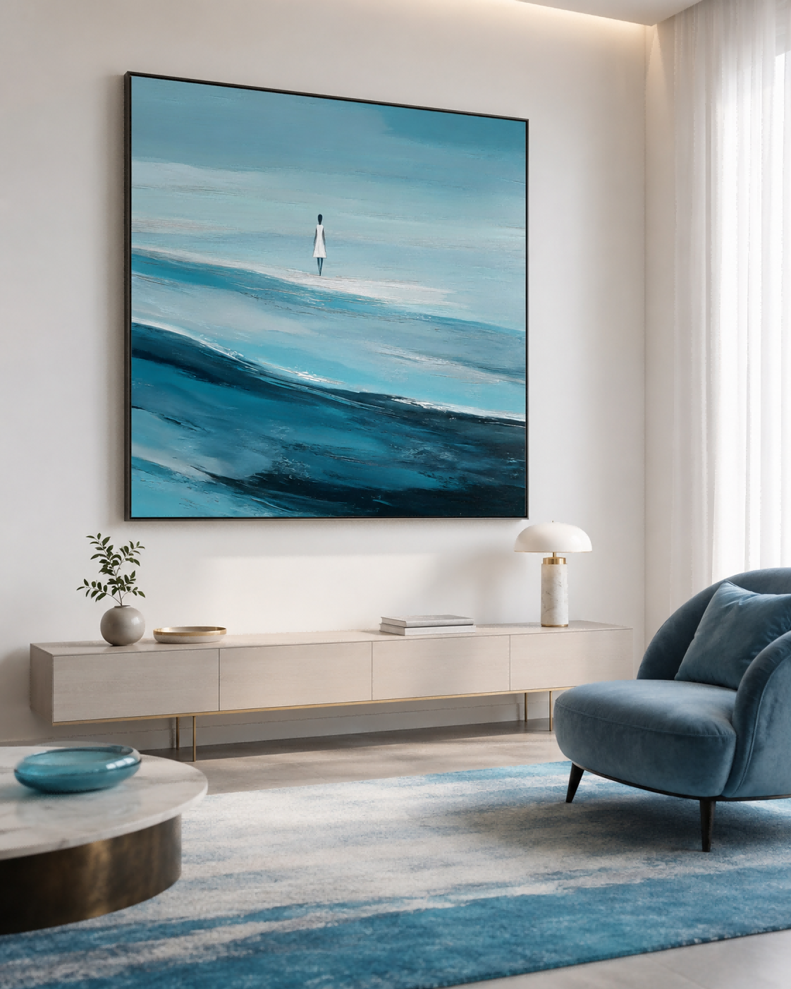 Original Hand Painted Seascape Art With Expressive Brushstrokes