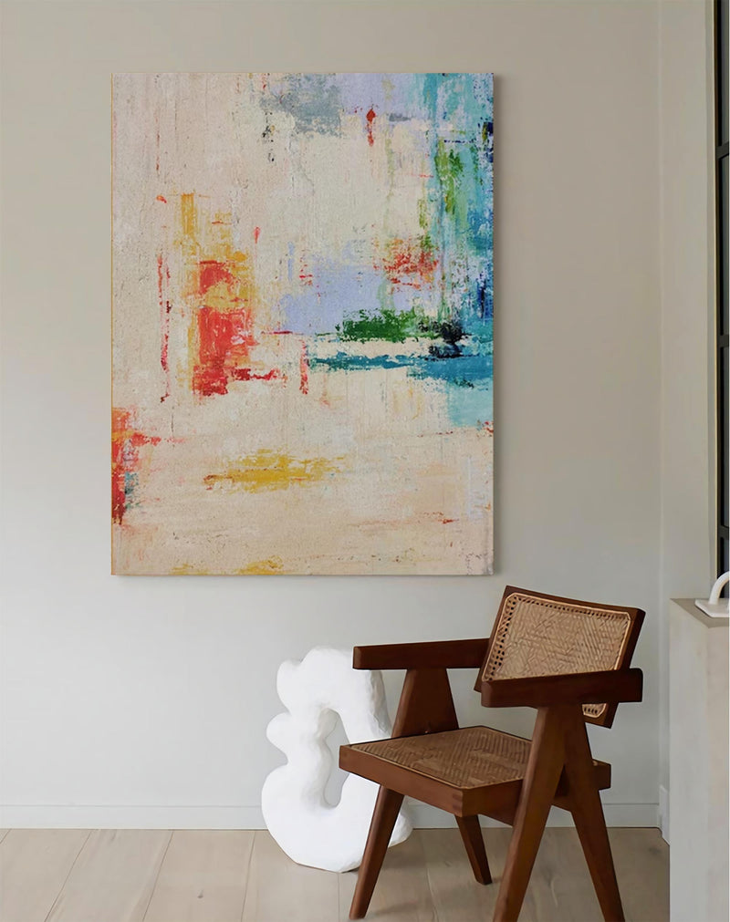 Large Original Abstract Oil Painting Beige Modern Minimalist Wall Art Contemporary Canvas Art Home Decor