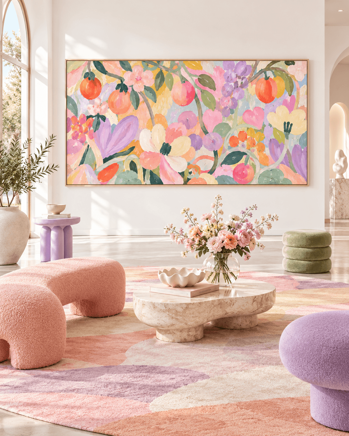 Hand-Painted Abstract Art With Macaron Tones For A Bright And Cheerful Vibe