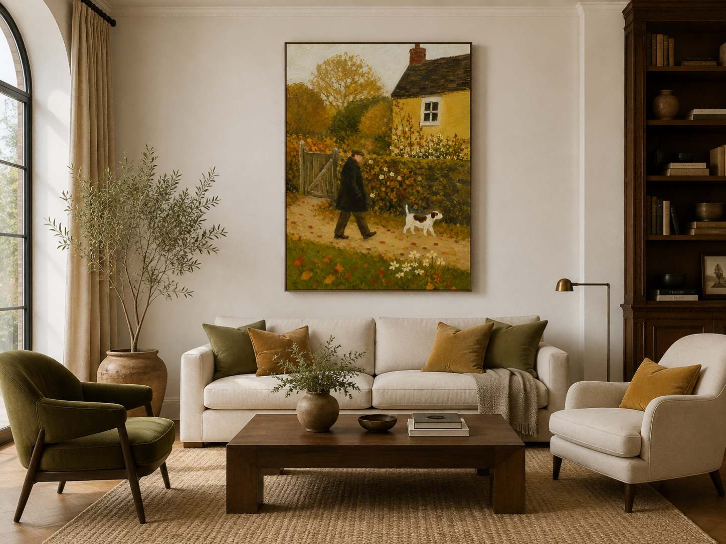 Cozy Autumn Landscape Wall Art For Rustic Living Room Decor