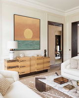 Large Wall Art Modern Sunset Oil Painting Abstract Sunset Seaside Acrylic Painting Home Decor