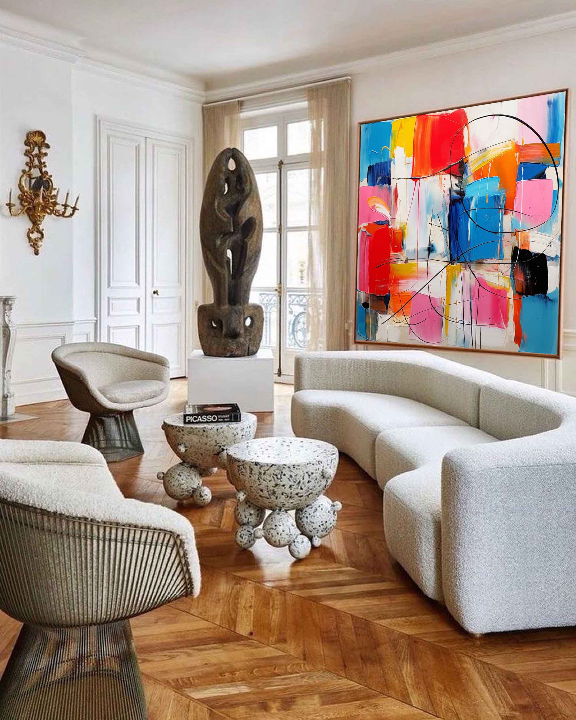 Large Vibrant Colorful Acrylic Painting Original Abstract Oil Painting Modern Wall Art For Living Room