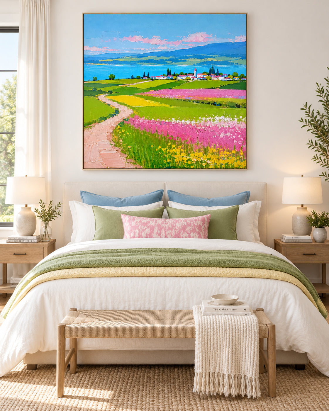 Modern Impressionist Textured Landscape Painting With High Saturation Colors