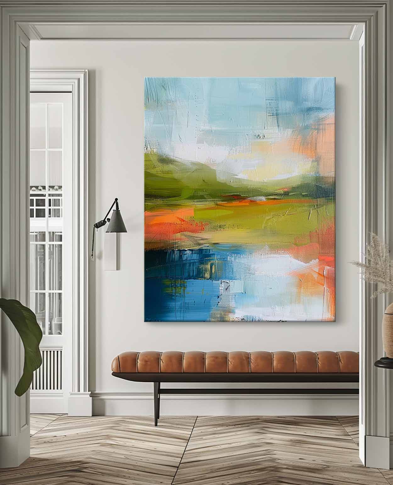 Large Abstract Painting On Canvas Modern Landscape Wall Art Original Scenery Painting For Living Room