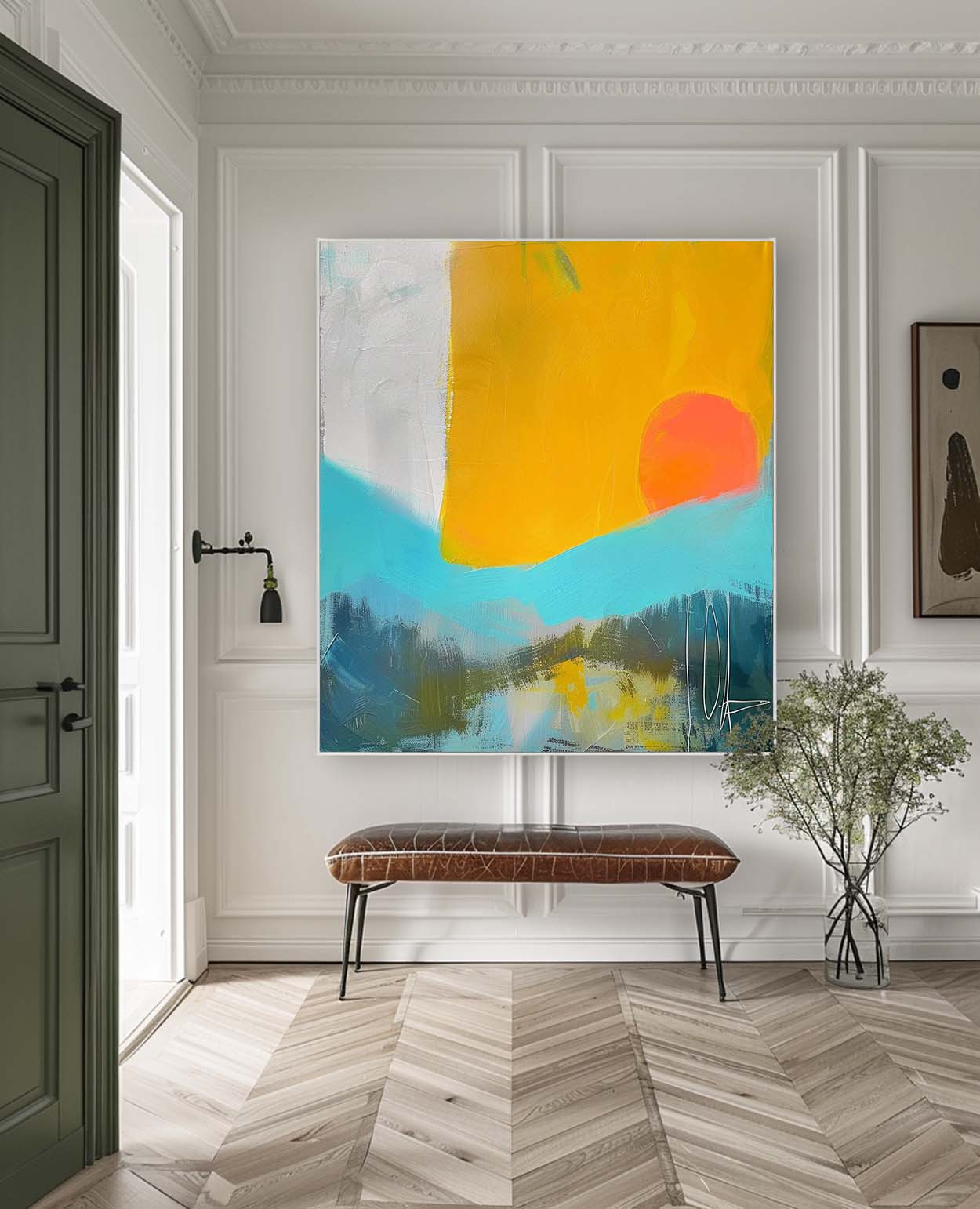 Modern Abstract Acrylic painting Graffiti Texture Painting Abstract Oil Painting Original Sunset Artwork