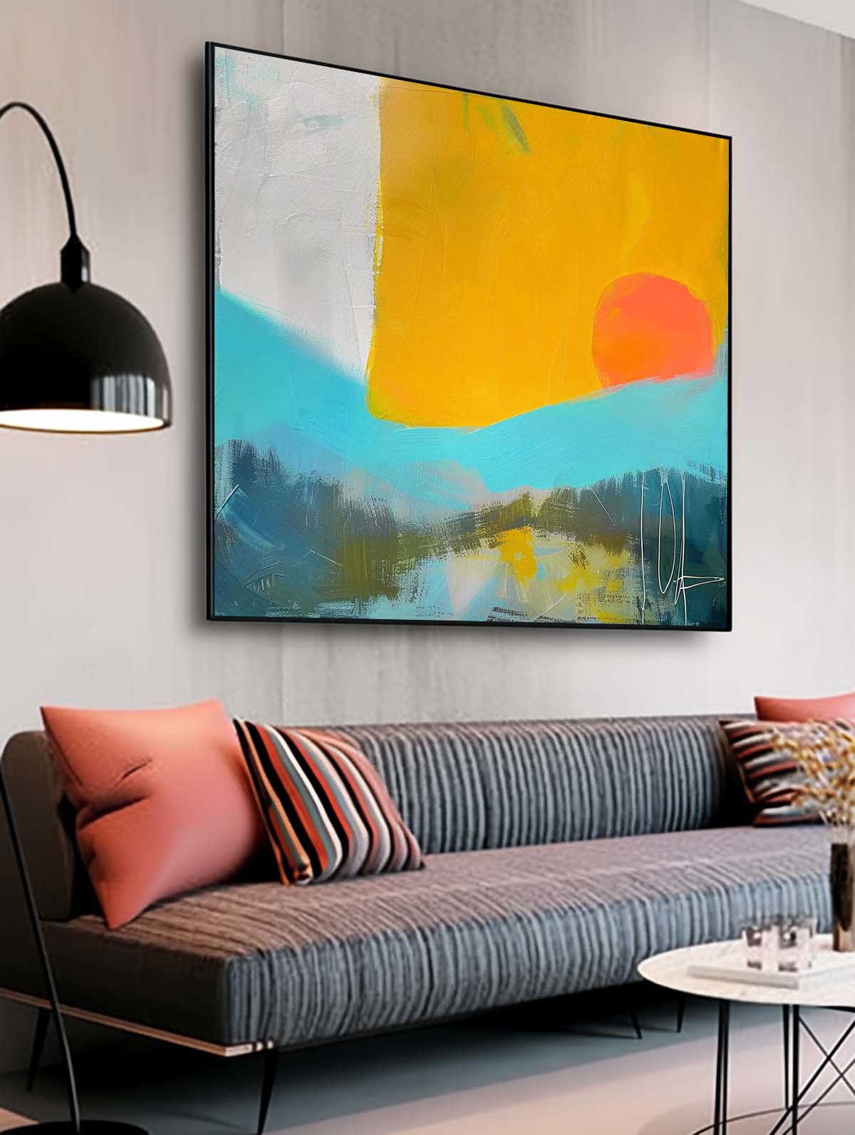 Modern Abstract Acrylic painting Graffiti Texture Painting Abstract Oil Painting Original Sunset Artwork
