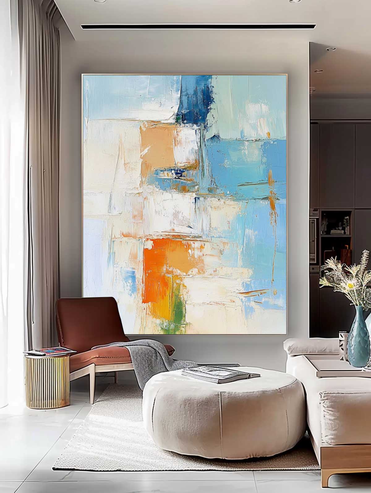 Bright Large Acrylic Painting On Canvas Texture Abstract Oil Painting High Quality Original Artwork