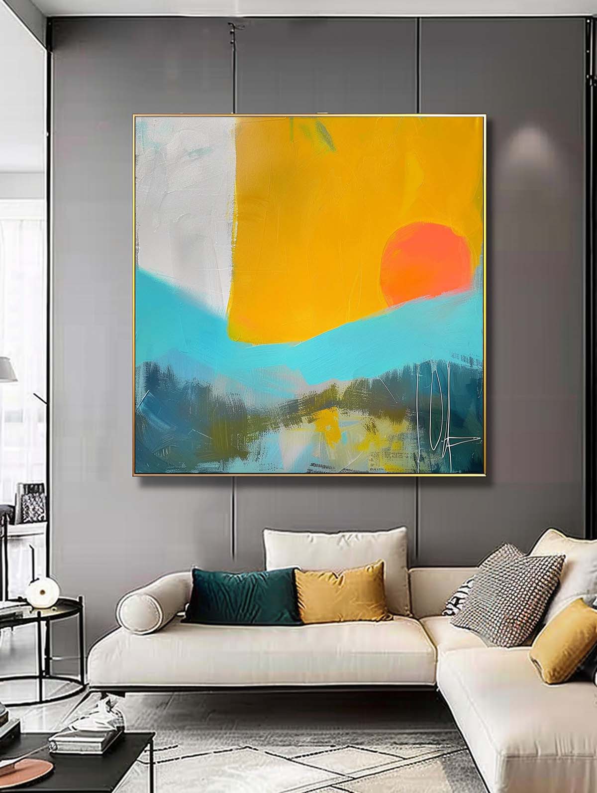 Modern Abstract Acrylic painting Graffiti Texture Painting Abstract Oil Painting Original Sunset Artwork