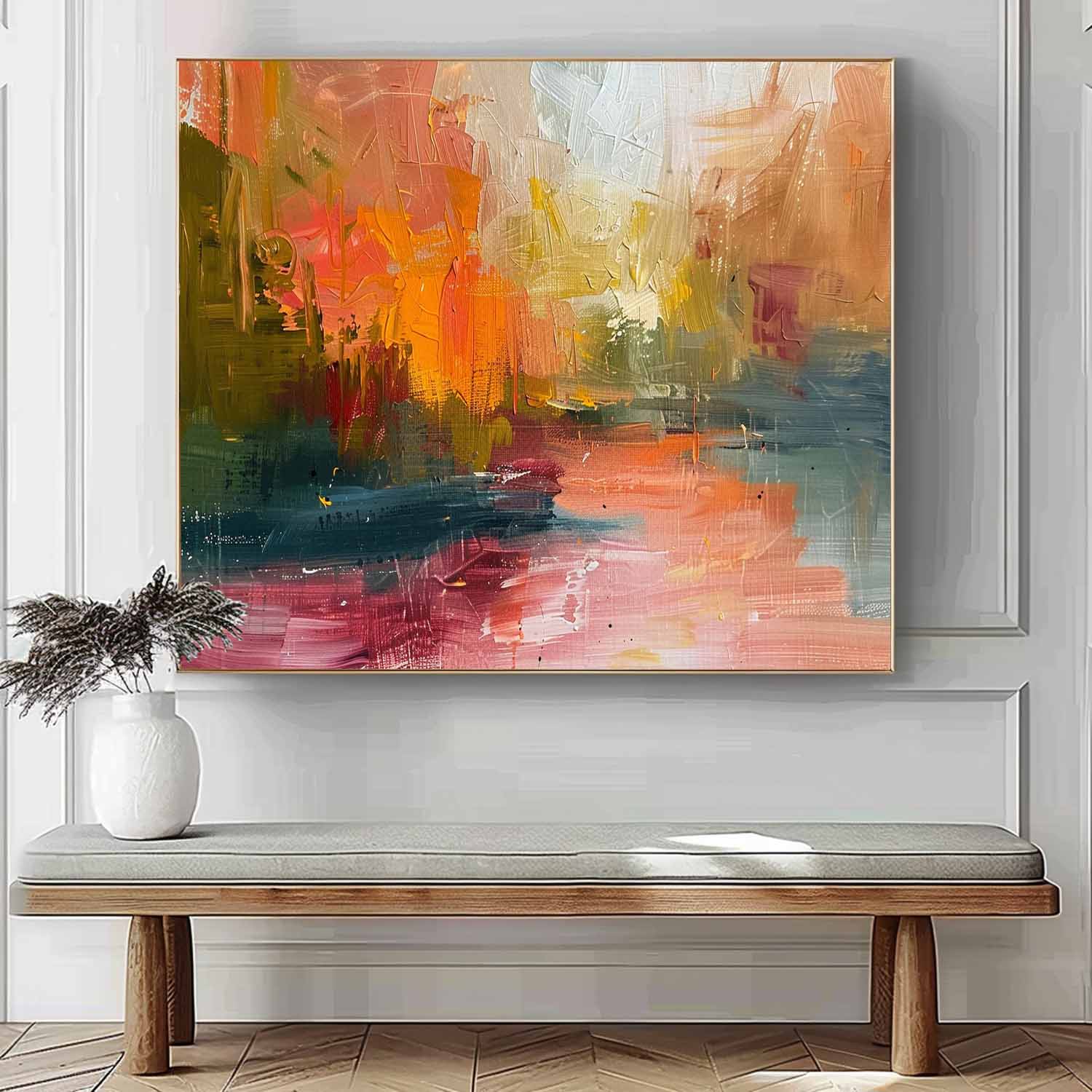 Original Scenery Painting Abstract Landscape Oil Painting On Canvas Framed Texture High Quality Wall Art